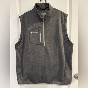 Columbia Men's Dark Gray Half-Zip Fleece Golf Vest